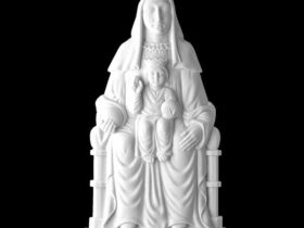 VIRGEN DE MONTSERRAT EN MARMOL SINTETICO Ref. 6296