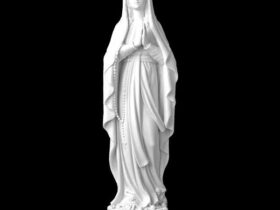 VIRGEN DE LOURDES EN MARMOL SINTETICO Ref. 6329 6329B 6331 6331B