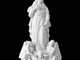 VIRGEN PURISIMA EN MARMOL SINTETICO Ref. 6012 6012B 6012N