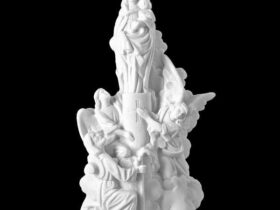 VIRGEN DEL PILAR EN MARMOL SINTETICO Ref. 6032 6032B 6032N