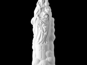 VIRGEN DEL PILAR EN MARMOL SINTETICO Ref. 6298 6298B 6299 6299B 6299N