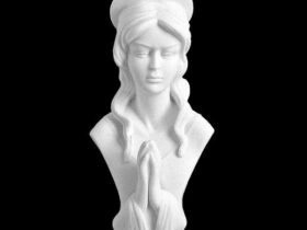 VIRGEN NIÑA MARIA EN MARMOL SINTETICO Ref. 6356