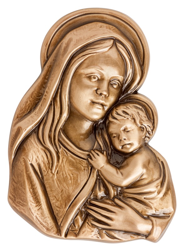 VIRGEN CON NIÑO AUREOLA ACABADO SATINADO Ref 2655